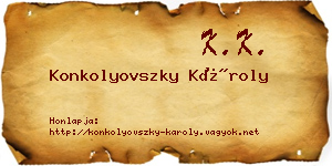 Konkolyovszky Károly névjegykártya